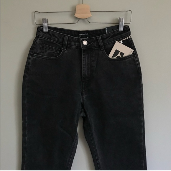 NWT Frank & Oak / The Stevie High Waisted Tapered Jean in Washed Black - Picture 10 of 13